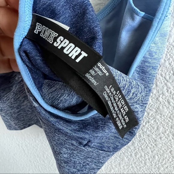 Victoria’s Secret PINK Sport Seamless Lightly Lined Blue Ombre Pull On Bra Small - Picture 8 of 8